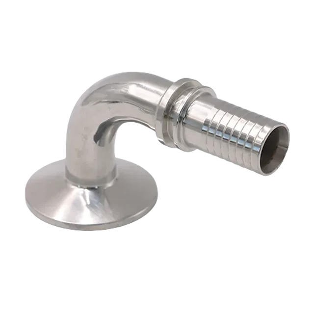 Sanitary Stainless Steel Food Grade Tri Clamp - Hose Barb 90 degree bend Adaptor Fitting — 3/6