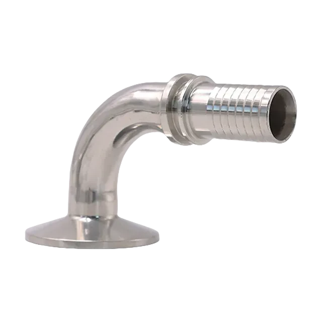 Sanitary Stainless Steel Food Grade Tri Clamp - Hose Barb 90 degree bend Adaptor Fitting — 5/6