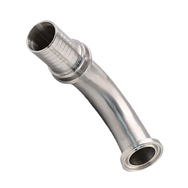 Sanitary Stainless Steel Aseptic Hose Barb - Barb 90 Degree Elbow Adaptor Fitting — 5/6