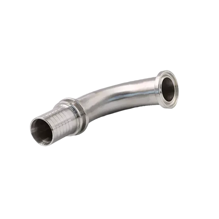 Sanitary Stainless Steel Aseptic Hose Barb - Barb 90 Degree Elbow Adaptor Fitting — 6/6
