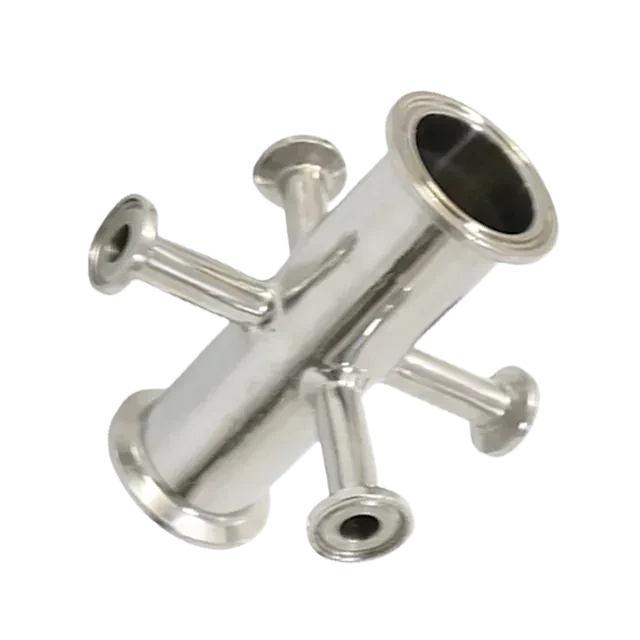 SS316L AS1528.3 JN-FT-20 5020Star Multi Way Clamped Cross with Mirror Polishing — 3/6
