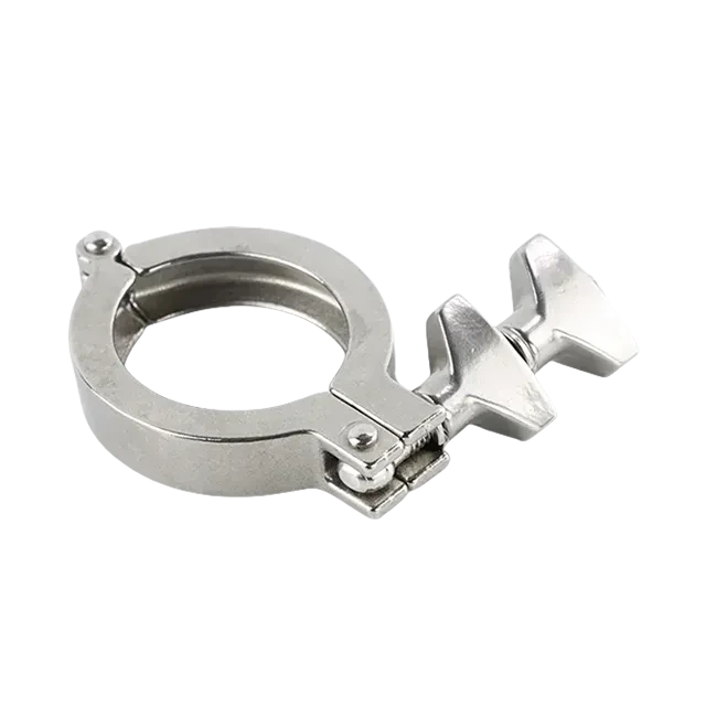 Stainless Steel Pipe Clamp Sanitary Single Pin Clamp with Reinforced Wing Nut — 4/6