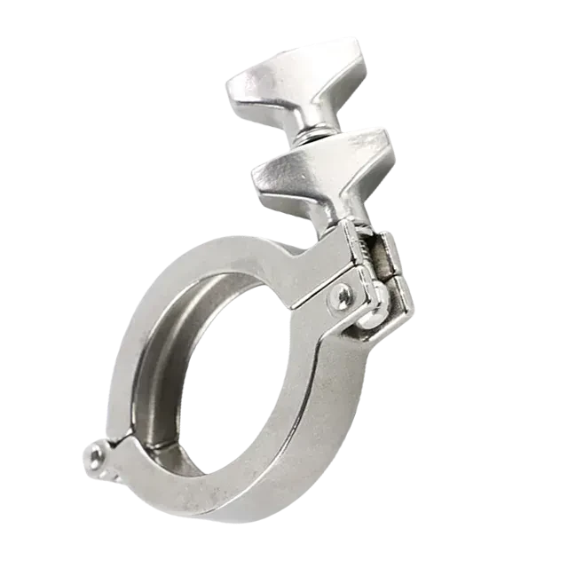 Stainless Steel Pipe Clamp Sanitary Single Pin Clamp with Reinforced Wing Nut — 5/6