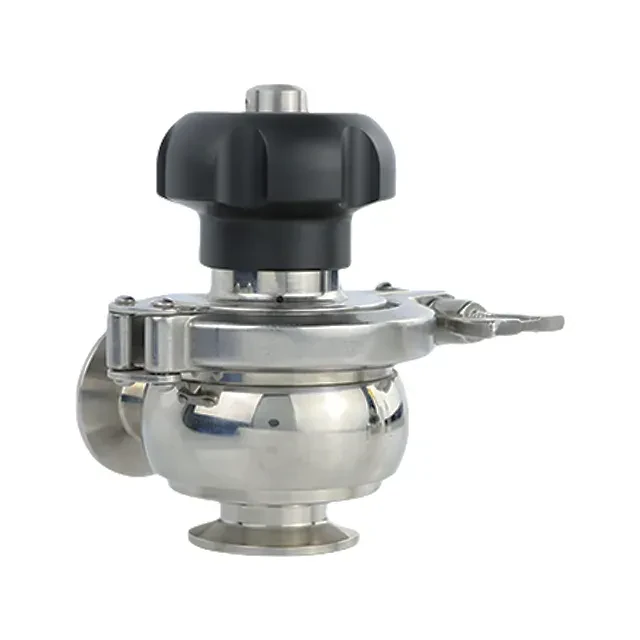 Aseptic Stainless Steel Sanitary Manual Single Seat Aseptic Manual Diverter Valve — 2/6