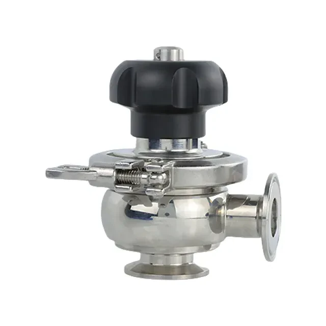 Aseptic Stainless Steel Sanitary Manual Single Seat Aseptic Manual Diverter Valve — 3/6