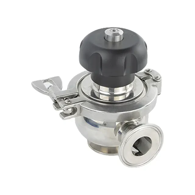Aseptic Stainless Steel Sanitary Manual Single Seat Aseptic Manual Diverter Valve — 4/6