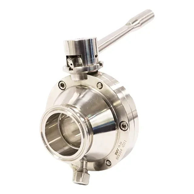 Stainless Steel Sanitary Manual Tri Clamp Clover Butterfly Type Ball Valve with CIP Ports — 5/6