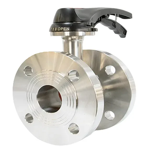 Stainless Steel Flange Type Butterfly Valve with Pressure Release Handlever — 2/6