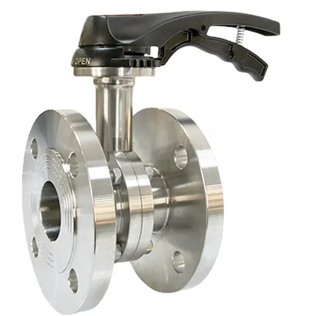 Stainless Steel Flange Type Butterfly Valve with Pressure Release Handlever — 3/6
