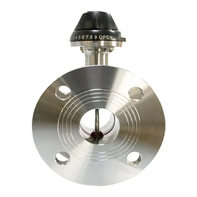 Stainless Steel Flange Type Butterfly Valve with Pressure Release Handlever — 5/6