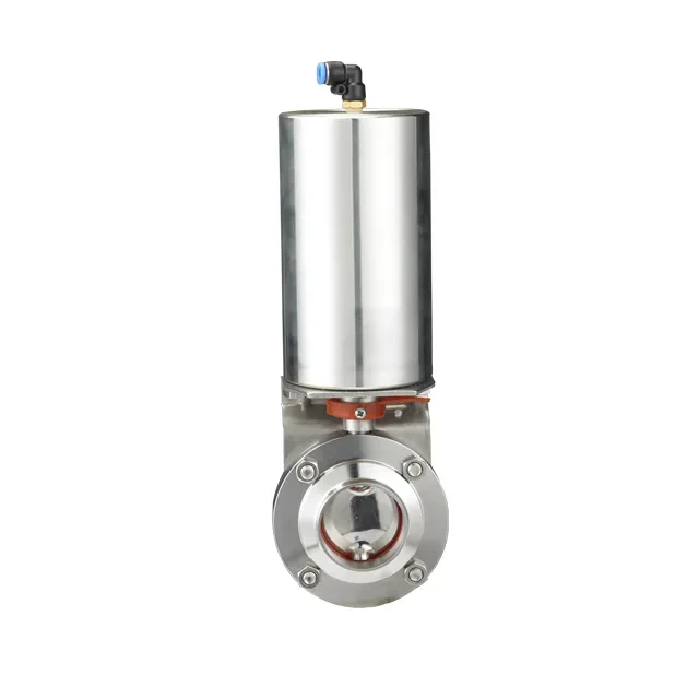 Stainless Steel Sanitary Durable Air Actuated Compatible Butterfly Valve — 5/6