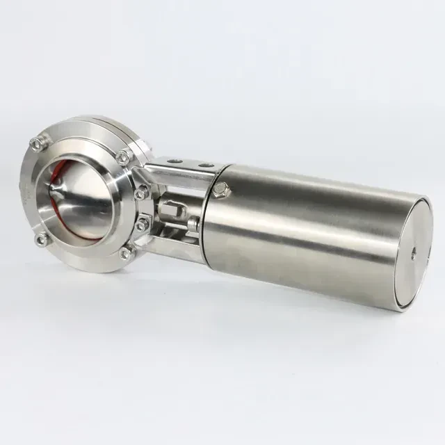 Stainless Steel Sanitary Durable Air Actuated Compatible Butterfly Valve — 3/6