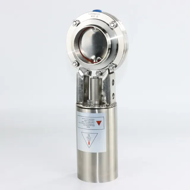 Stainless Steel Sanitary Durable Air Actuated Compatible Butterfly Valve — 4/6