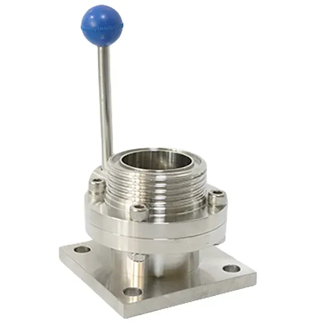 Sanitary Stainless Steel  Manual  Handle Butterfly Valve with Flange-Threaded  Connection — 2/6