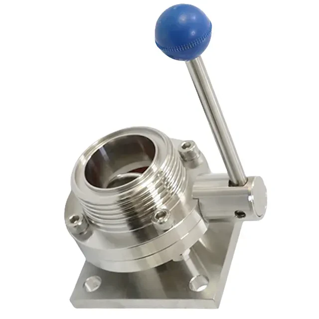 Sanitary Stainless Steel  Manual  Handle Butterfly Valve with Flange-Threaded  Connection — 3/6