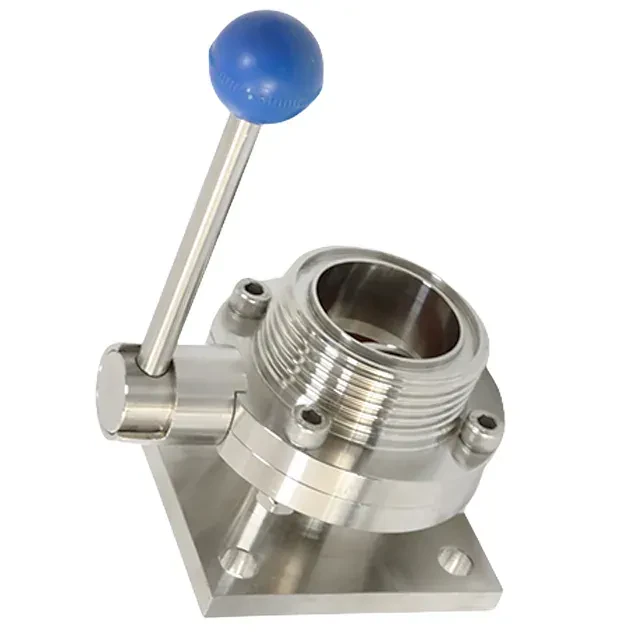 Sanitary Stainless Steel  Manual  Handle Butterfly Valve with Flange-Threaded  Connection — 5/6