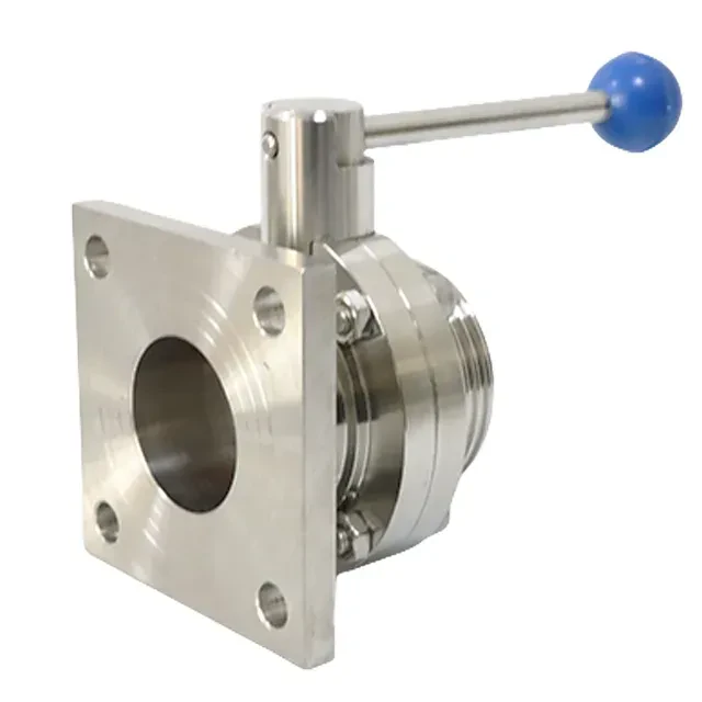 Sanitary Stainless Steel  Manual  Handle Butterfly Valve with Flange-Threaded  Connection — 6/6