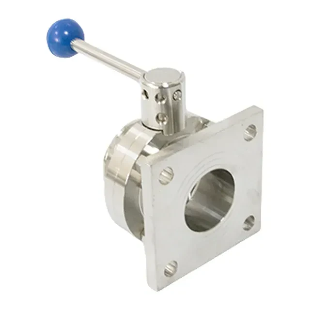 Flange-Clamped Sanitary Stainless Steel  Manual  Lever Butterfly Valve — 3/6