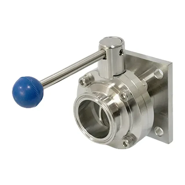 Flange-Clamped Sanitary Stainless Steel  Manual  Lever Butterfly Valve — 4/6