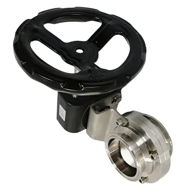 Sanitary Stainless Steel Handwheel Operated Clamp End Butterfly Valve — 3/6