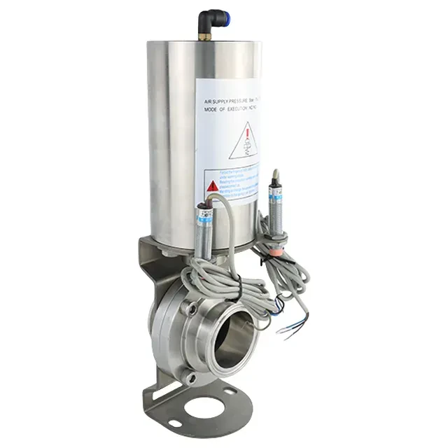Stainless Steel Sanitary Pneumatic Butterfly Valve with Proximity Switch — 3/6