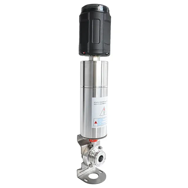 Stainless Steel Sanitary Pneumatic Butterfly Valve with Positioner Switch — 2/6