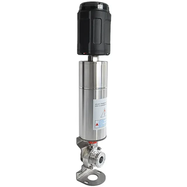 Stainless Steel Sanitary Pneumatic Butterfly Valve with Positioner Switch — 3/6