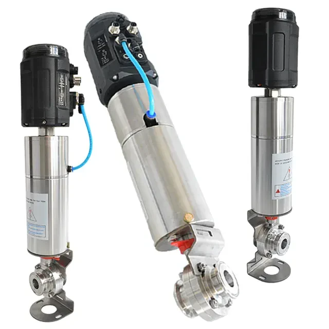 Stainless Steel Sanitary Pneumatic Butterfly Valve with Positioner Switch — 6/6