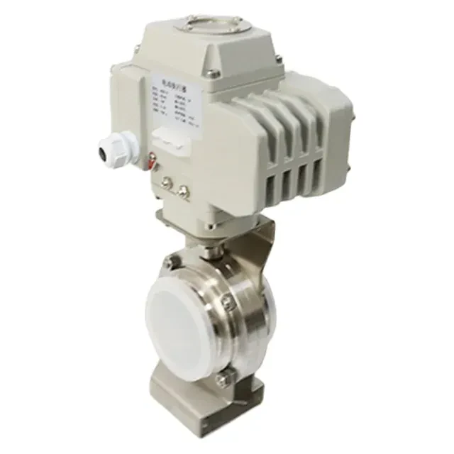 Sanitary Stainless Steel Tri-Clamp Butterfly Valve with Electric Actuator — 3/6