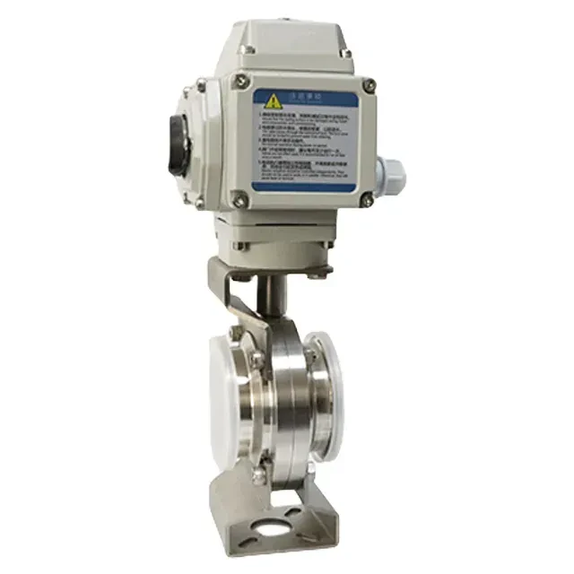 Sanitary Stainless Steel Tri-Clamp Butterfly Valve with Electric Actuator — 4/6