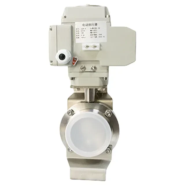 Sanitary Stainless Steel Tri-Clamp Butterfly Valve with Electric Actuator — 5/6