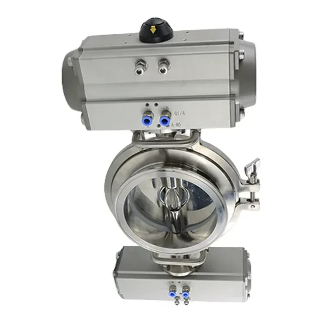 Stainless Steel Sanitary Double Dosing Vibrating Tri-Clamp Buttefly Valve — 4/6
