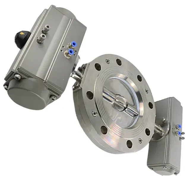 Stainless Steel Sanitary Double Dosing Vibrating Tri-Clamp Buttefly Valve — 5/6