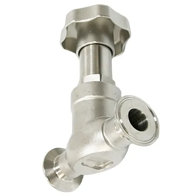Sanitary Stainless Steel Manually Operated  2 Way Angle Seat Valve — 6/6