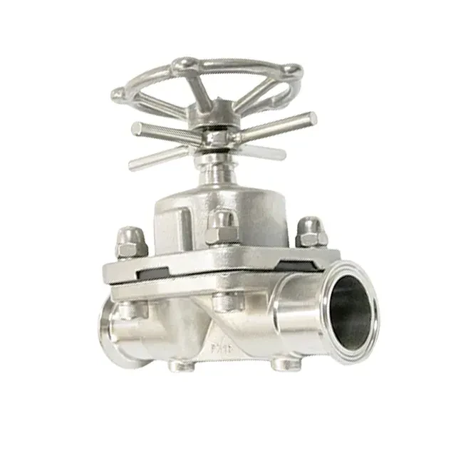 Stainless Steel Sanitary Clamp Handwheel Operated Diaphragm Membrane Valve — 3/6