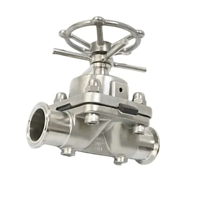 Stainless Steel Sanitary Clamp Handwheel Operated Diaphragm Membrane Valve — 4/6