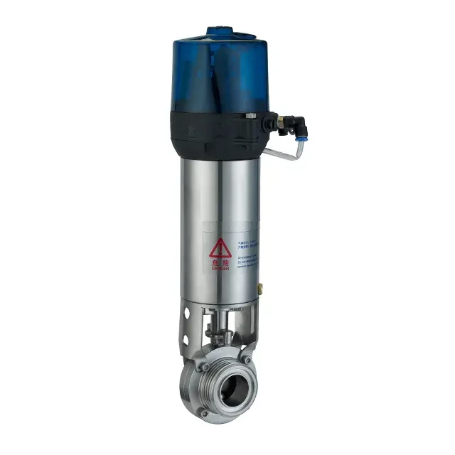 Stainless Steel Sanitary Squeeze Trigger Wafer Pneumatic Butterfly Valve — 5/6