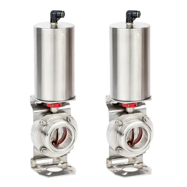 Stainless Steel Sanitary Squeeze Trigger Wafer Pneumatic Butterfly Valve — 2/6