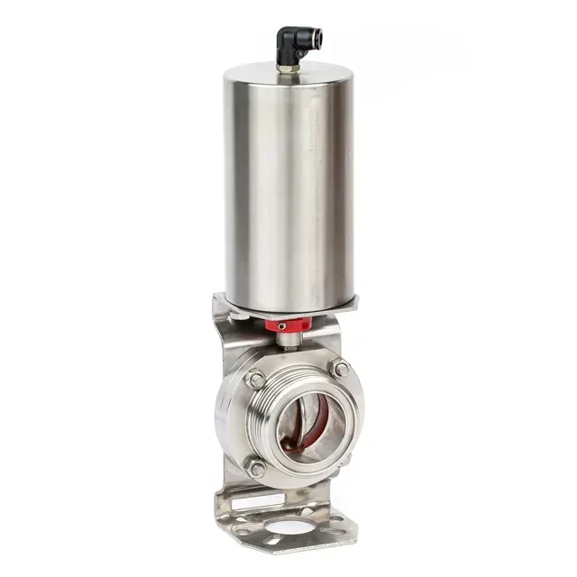 Stainless Steel Sanitary Squeeze Trigger Wafer Pneumatic Butterfly Valve — 4/6