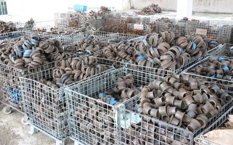 Stainless steel blanks waiting to be machined at Joneng